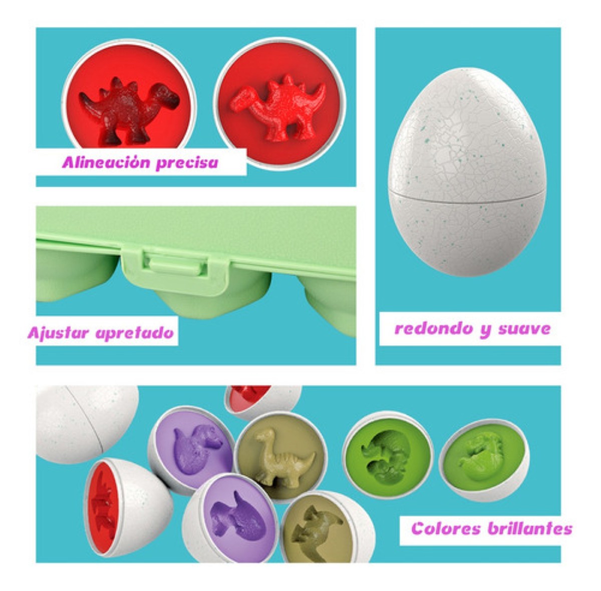 Juego Educativo Para Niños, Juguete Didáctico Huevos Colores verde