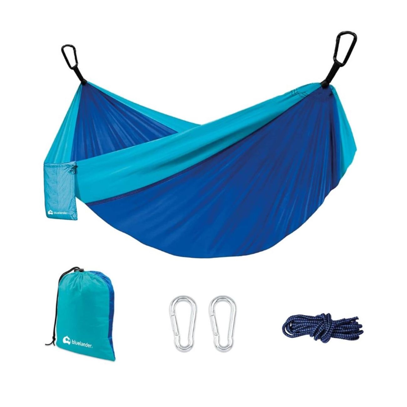 Hamaca Portátil para Acampar de Adultos con Correas para Árboles Azul Bluelander 