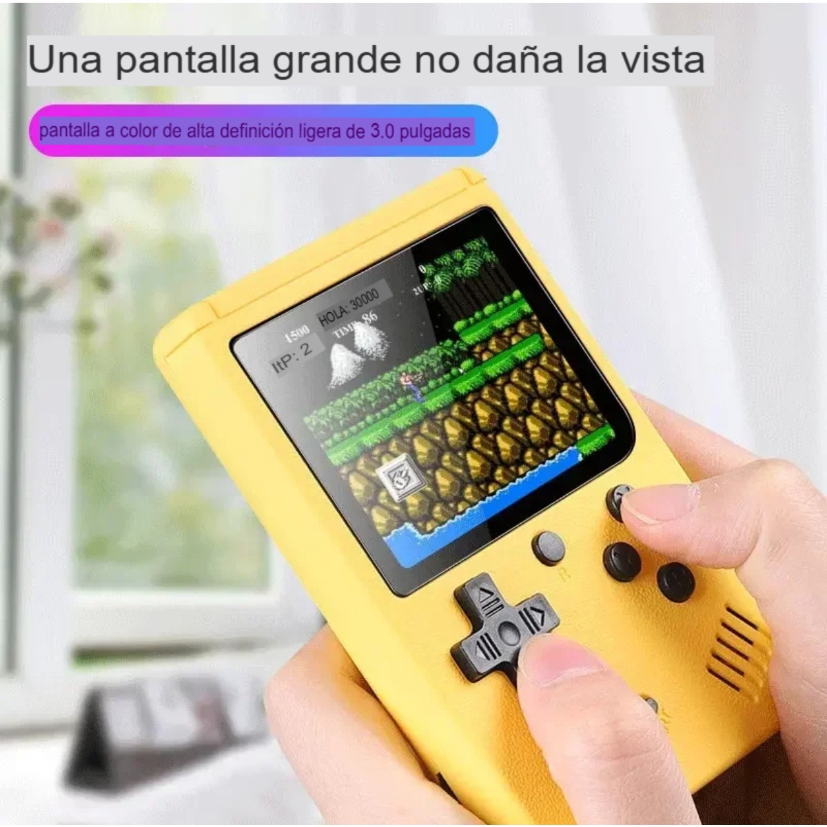 Mini consola videojuegos roja portátil retro juegos 8 bits pantalla LCD 500 juegos recargable