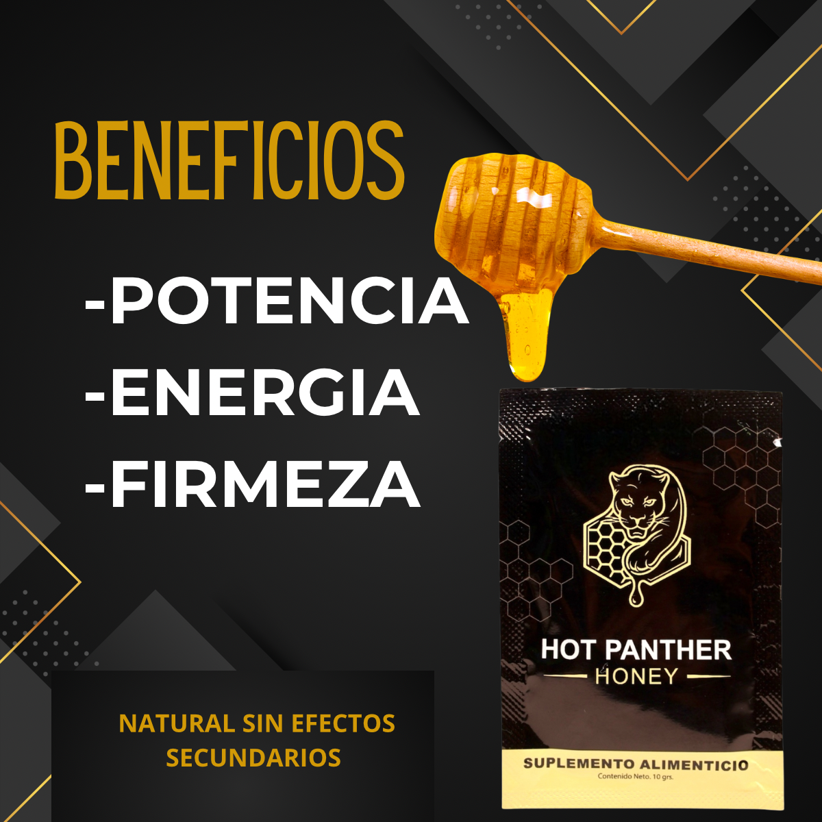 MIEL HONEY HOT PANTHER 6 SACHET HOMBRE MUJER