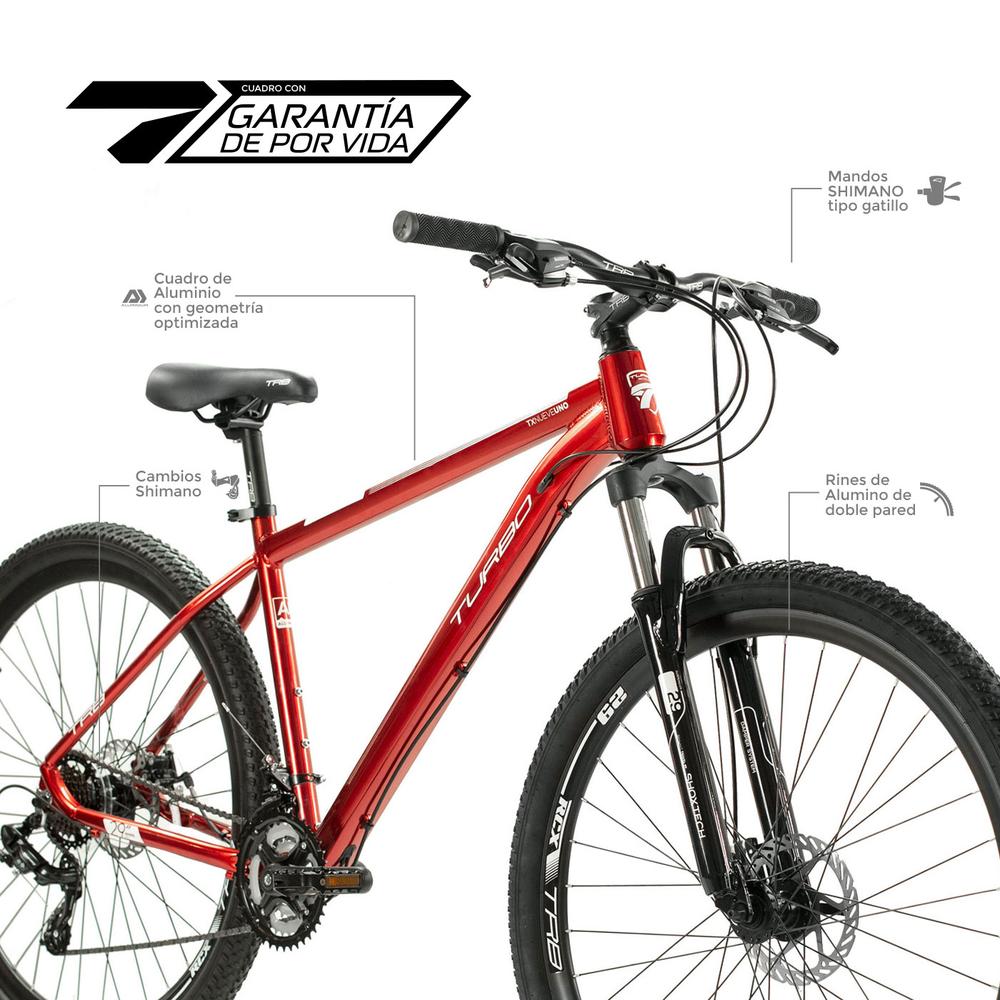 Bicicleta Rodada 29 Montaña TX 9.1 Talla L Rojo Turbo