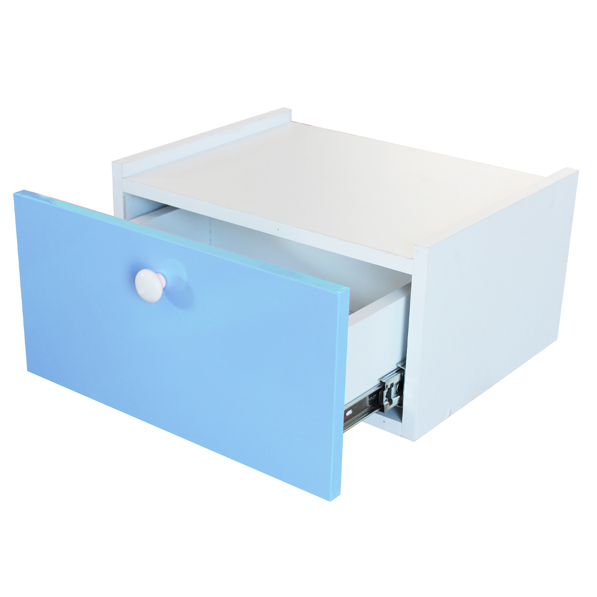 Cajonera Flotante buro mesa MDF Moderna Recamara Azul