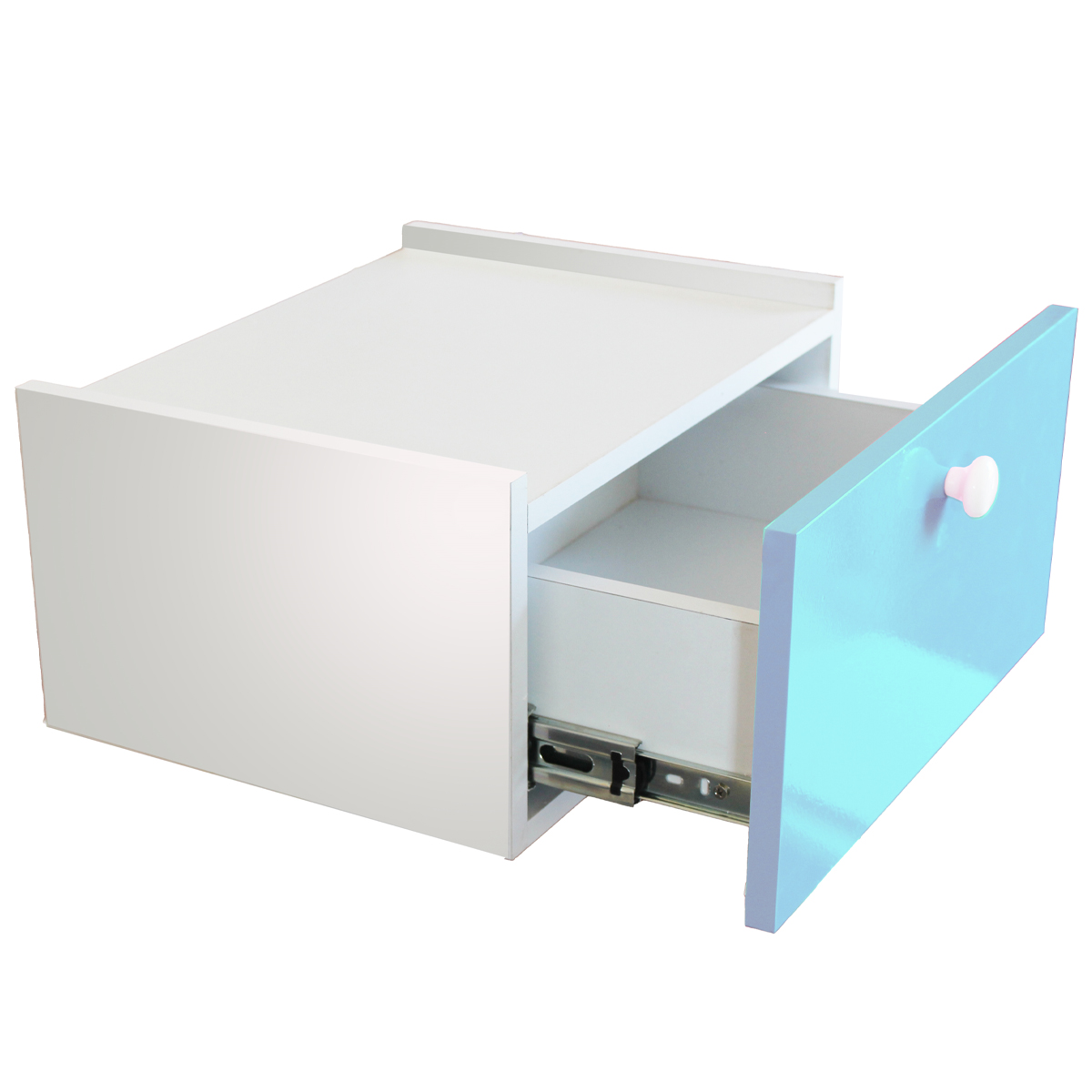 Cajonera Flotante buro mesa MDF Moderna Recamara Azul