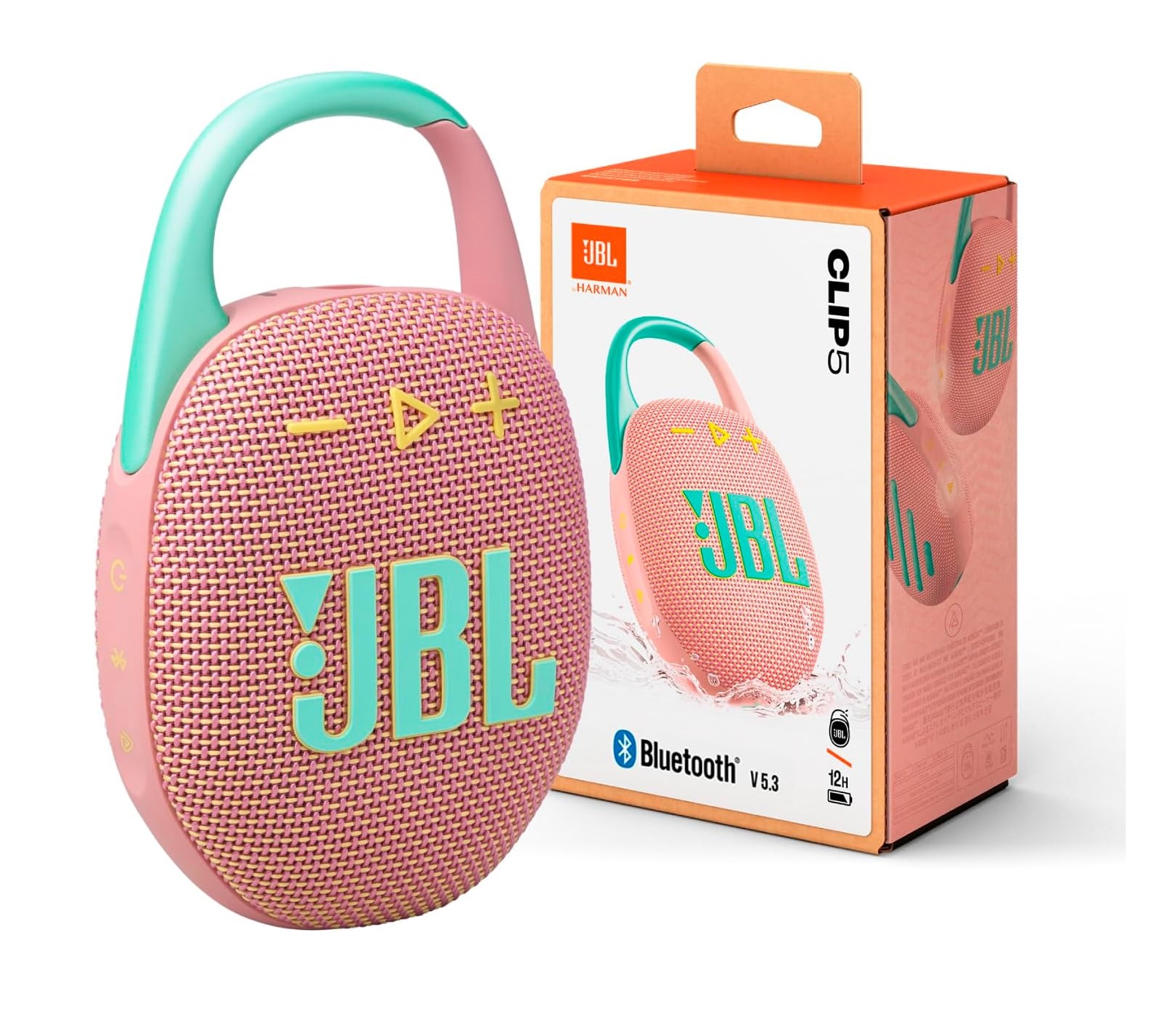 Bocina Portatil Inalambrica JBL Clip 5 Bluetooth V5 IP67 Rosa