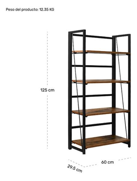 Librero Estante Plegable Industrial Estructura Metalica  Houzer