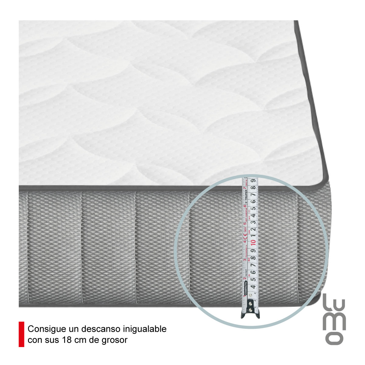 Colchon Matrimonial Premium 18cm MemoryFoam 7 Capas en Caja