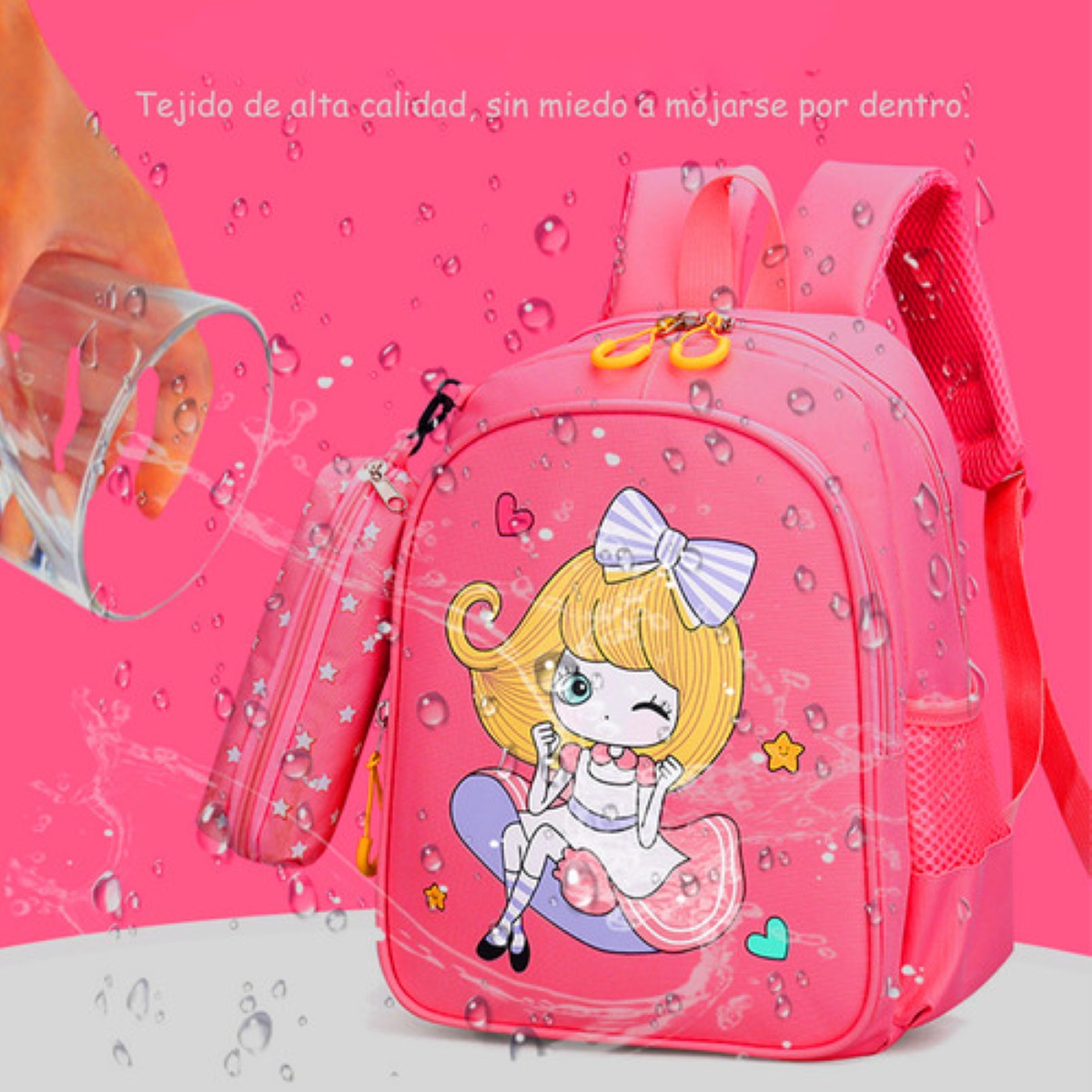 Mochila Impermeable Para Estudiantes De Escuela rojo