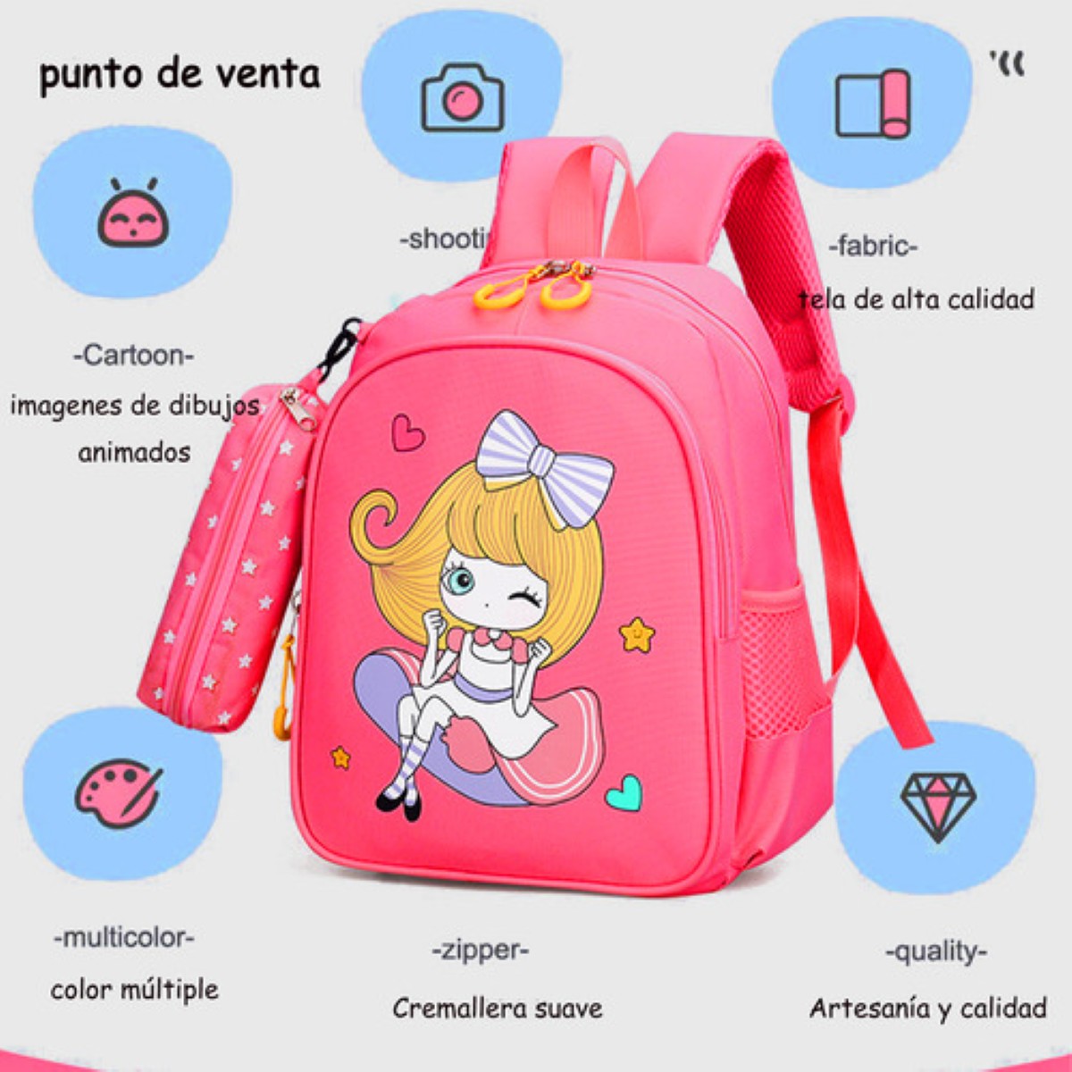 Mochila Impermeable Para Estudiantes De Escuela rojo