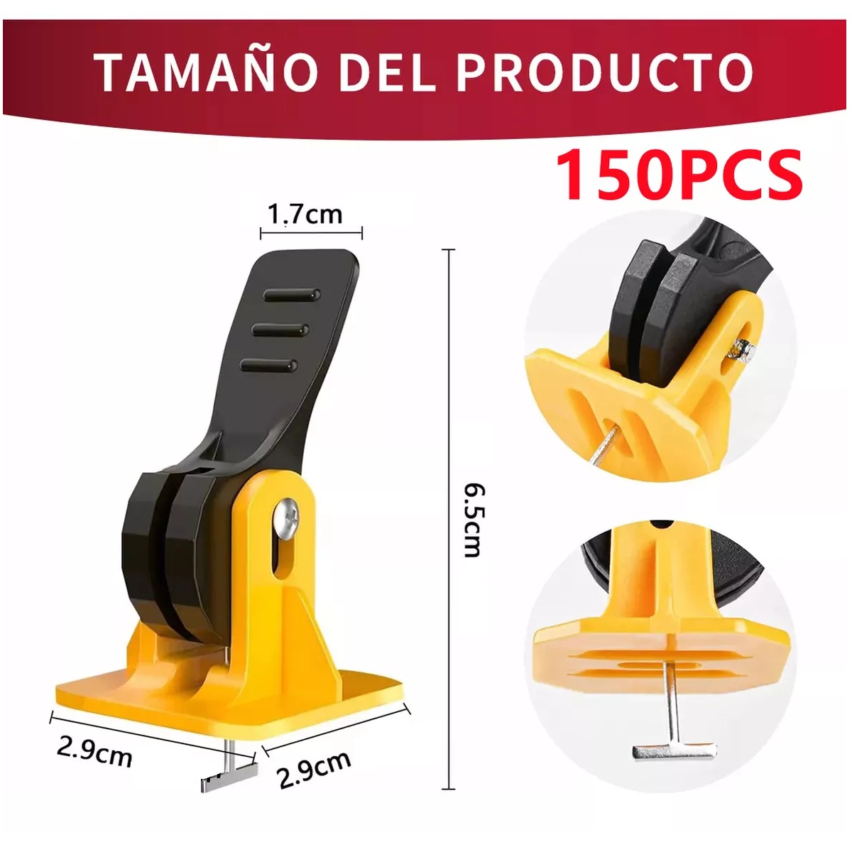 Kit 150 Sistema Nivelador Azulejo Loseta Piso Reutilizable