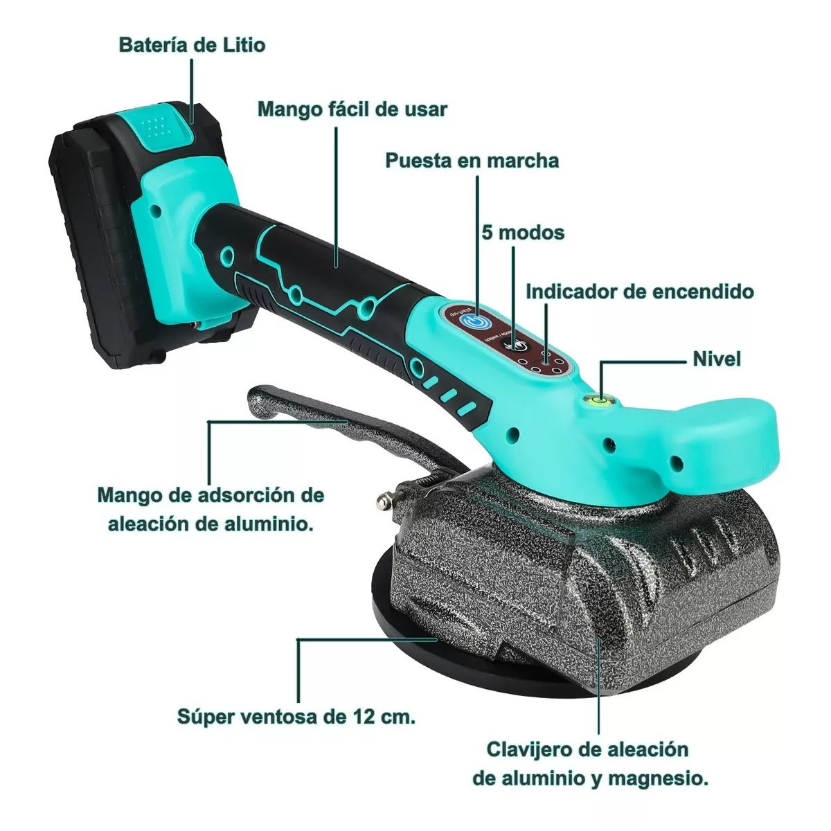 Vibrador De Azulejo Digital 21v Portátil 2 Baterías 110v
