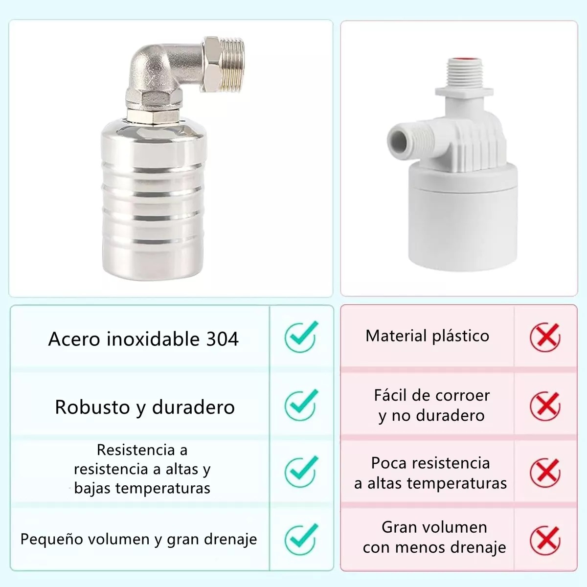 Válvula De Nivel De Agua Automática De Acero Inoxidable