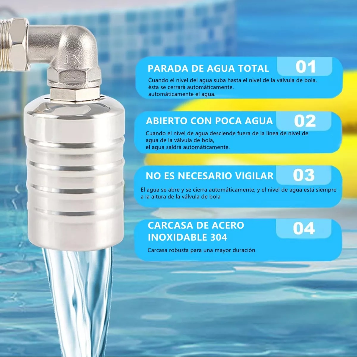 Válvula De Nivel De Agua Automática De Acero Inoxidable