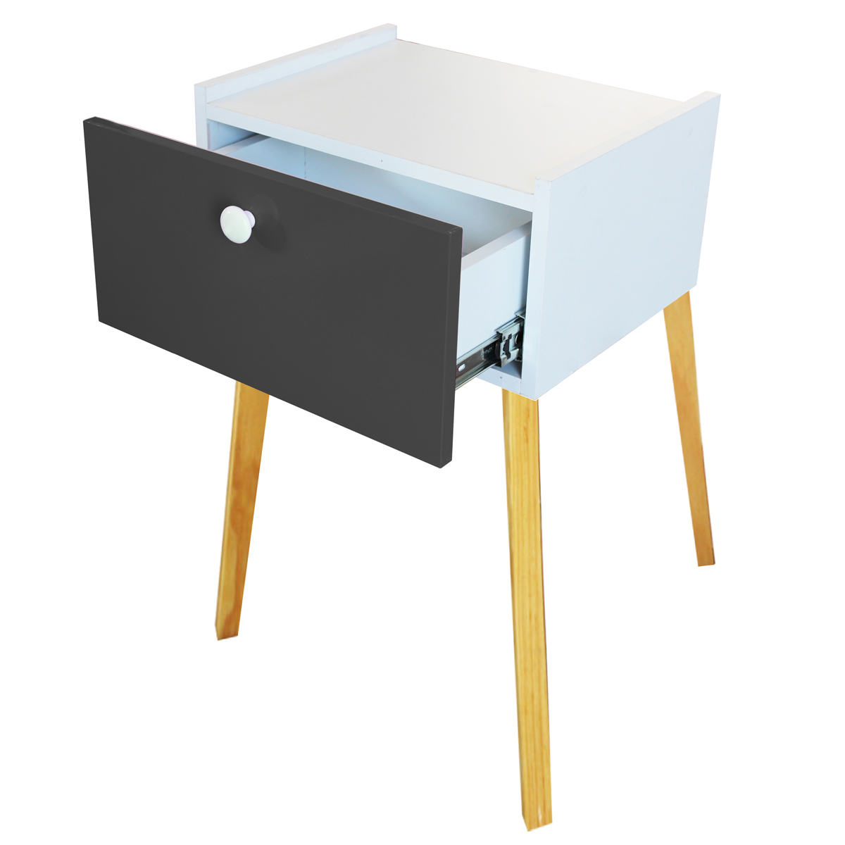 Cajonera Recamara Patas buro mesa MDF Moderna Negro