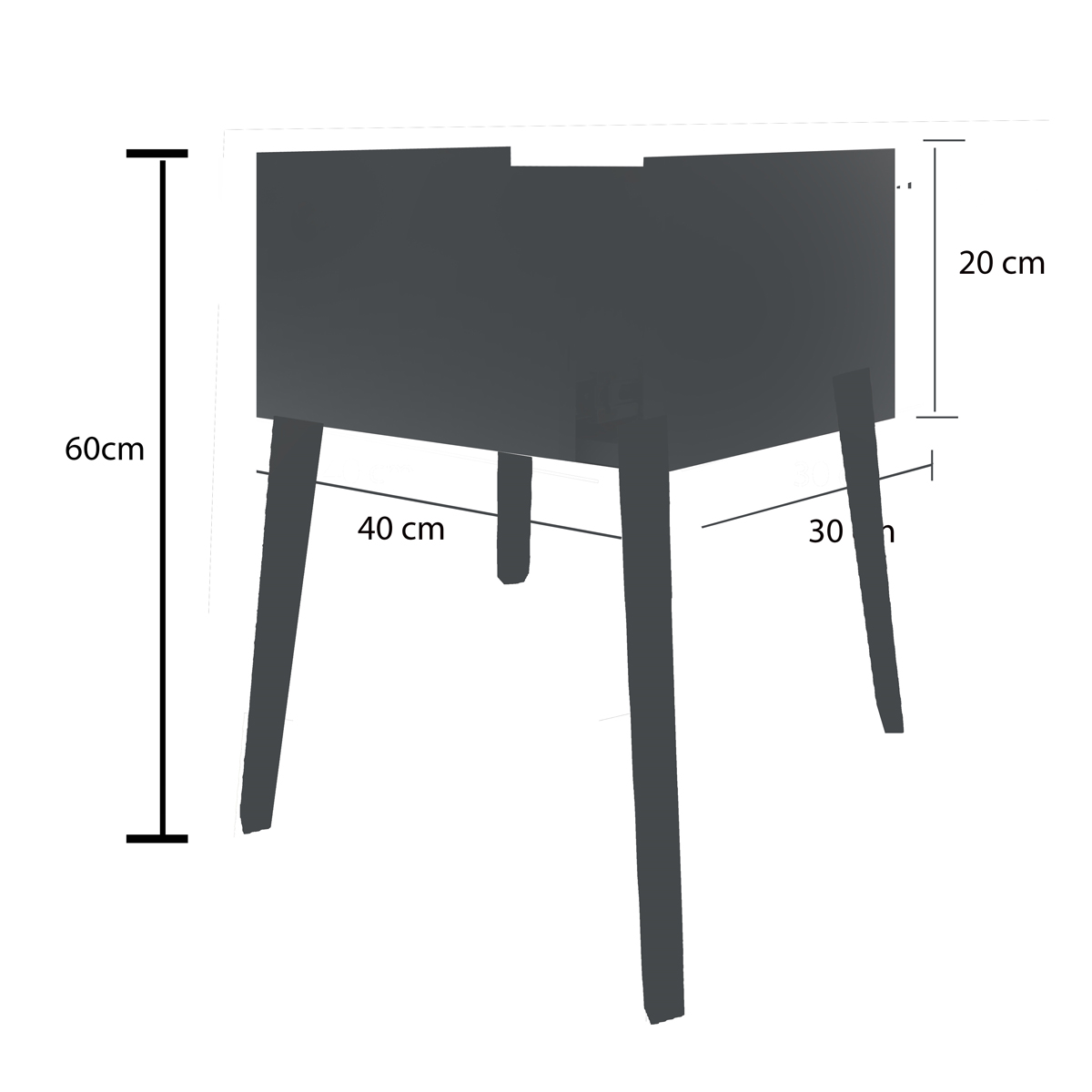 Cajonera Recamara Patas buro mesa MDF Moderna Negro