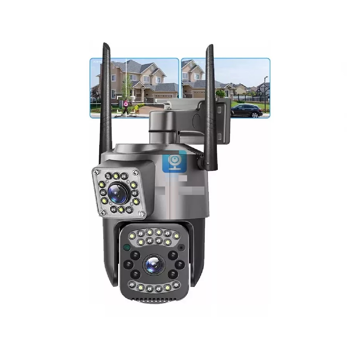 Cámara De Seguridad Wifi Ip66 Full Hd De Doble Lente