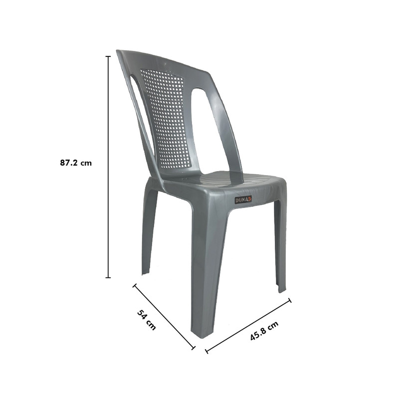 Silla Plástica Aruba Color Gris MOD. PDA033B-016 Duna