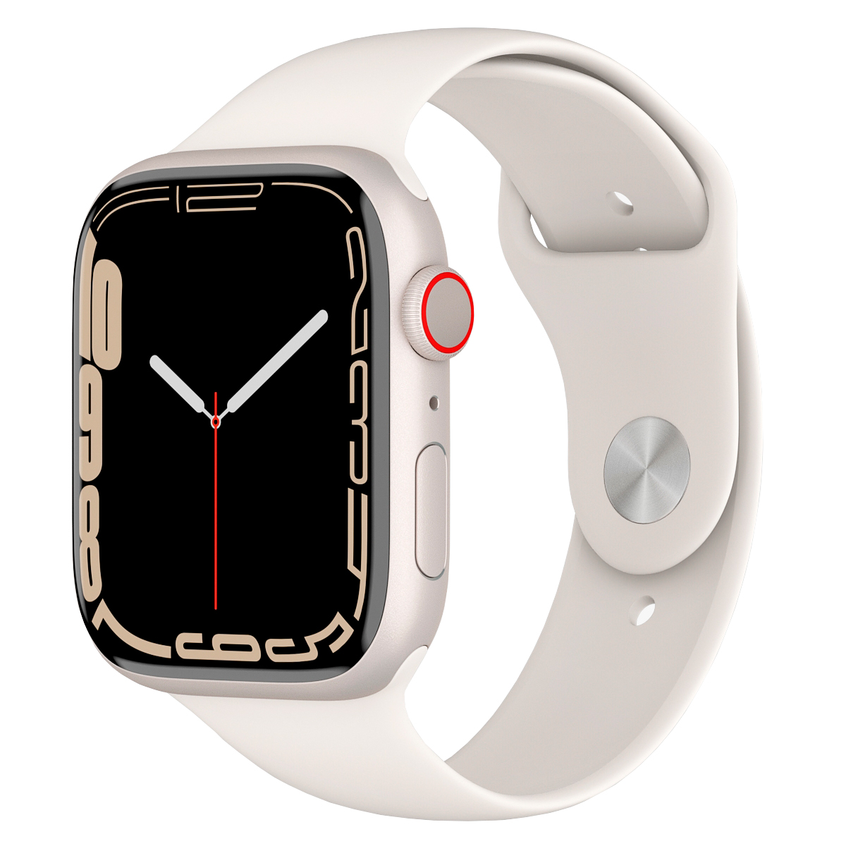 Apple Watch Series 7 Reloj inteligente Smartwatch 45 mm Blanco Estelar con Correa Deportiva Reacondicionado