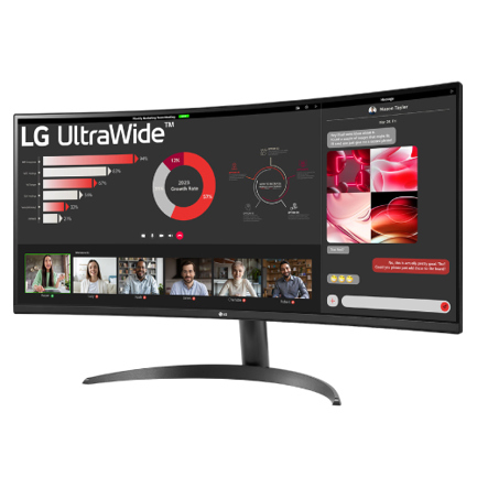 Monitor LG 34" Curvo UltraWide QHD VA 3440x1440 100Hz HDMI DP 1 year de garantia