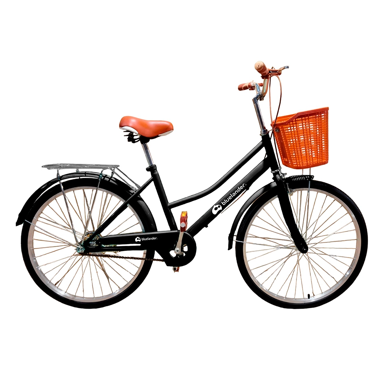 Bicicleta Urbana Rodada 26 con Canasta para Bicicleta para Adulto Negro Bluelander
