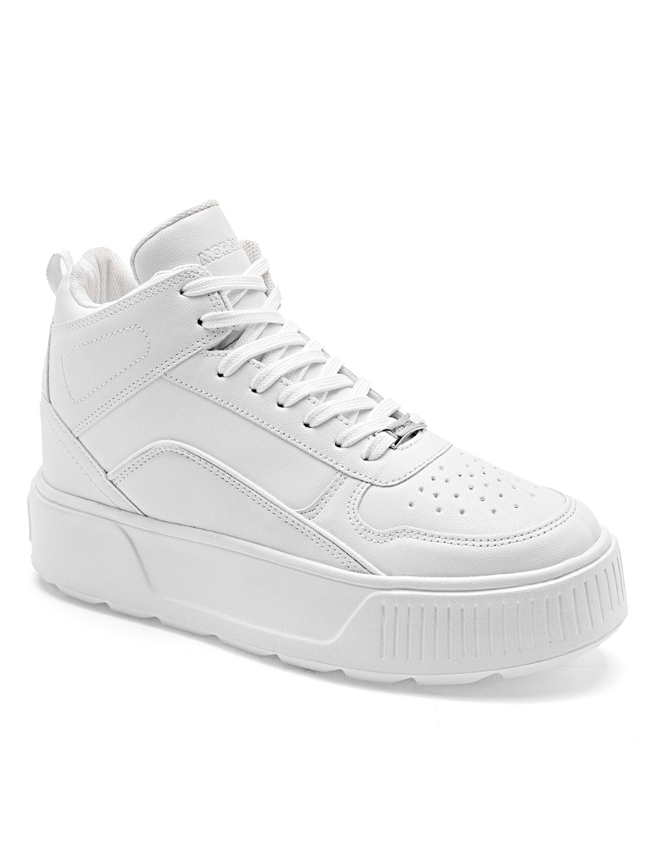 tenis de bota color blanco