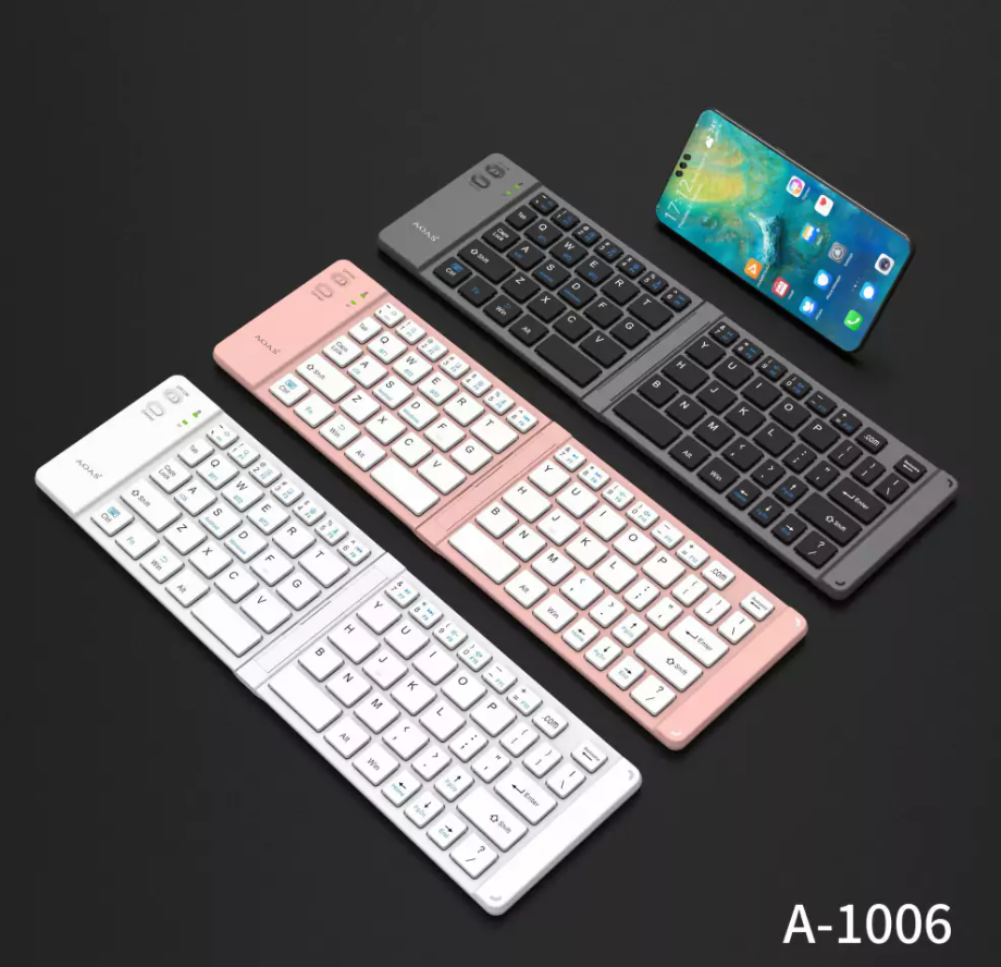 Teclado Ultra Portátil Plegable Recargable para 3 dispositivos BT (A1006) 