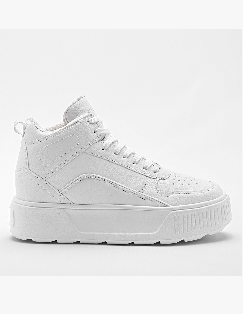 tenis de bota color blanco