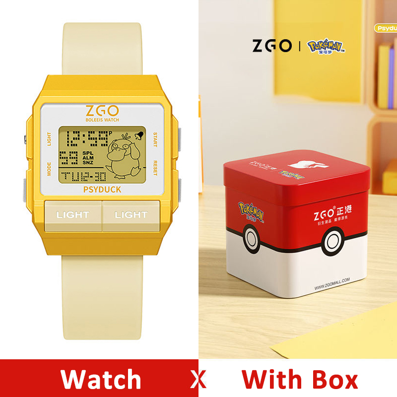 Original Pokemon ZGO Anime Reloj Impermeable Luminoso Regalo AMARILLO