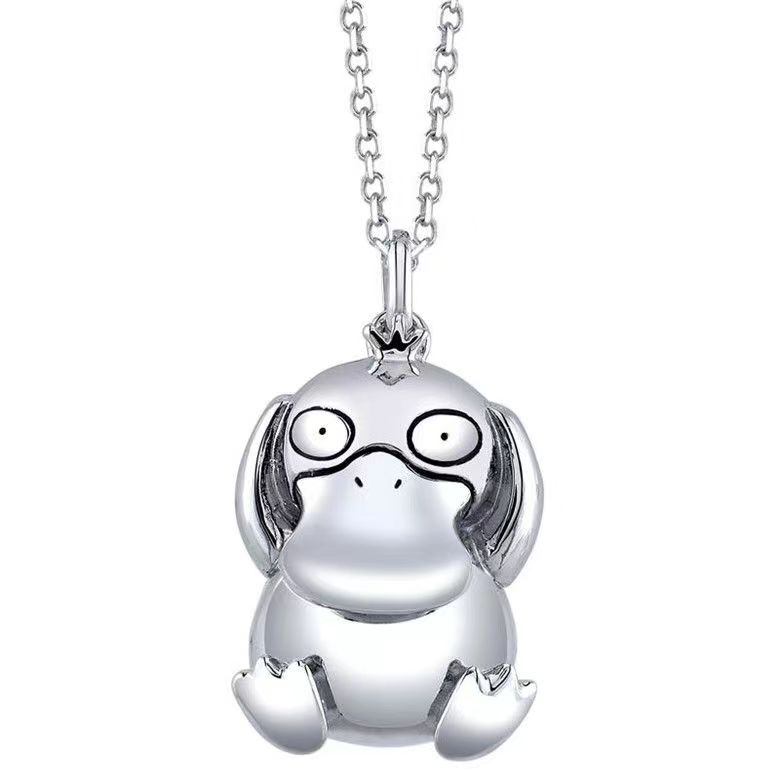 Collar Colgante Metal Psyduck 3D Japon Plateado