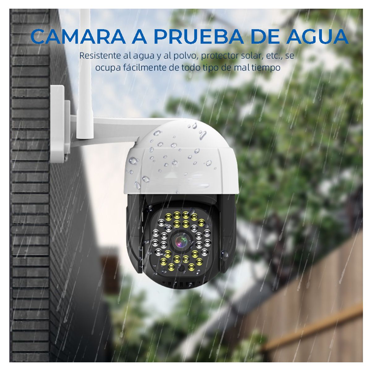 Camara IP WIFI Uso Interior o Exterior 3mpx Audio 2 Vías PTZ Compatible con Android o Iphone