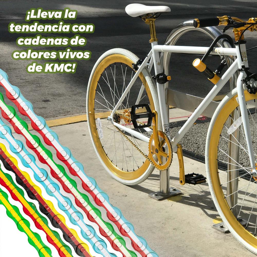 Cadena bicicleta 1/2 x 3/32 116L verde/blanco Patriot KMC