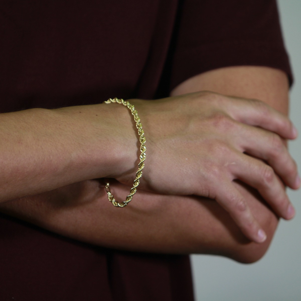 Pulsera Torzal oro 10k Italiana para hombre