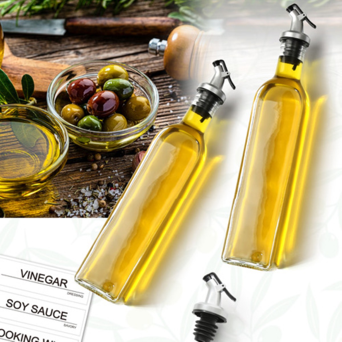 Botellas Dispensador De Aceite 4 Pzs Aceitera Para Cocina TRANSPÀRENTE