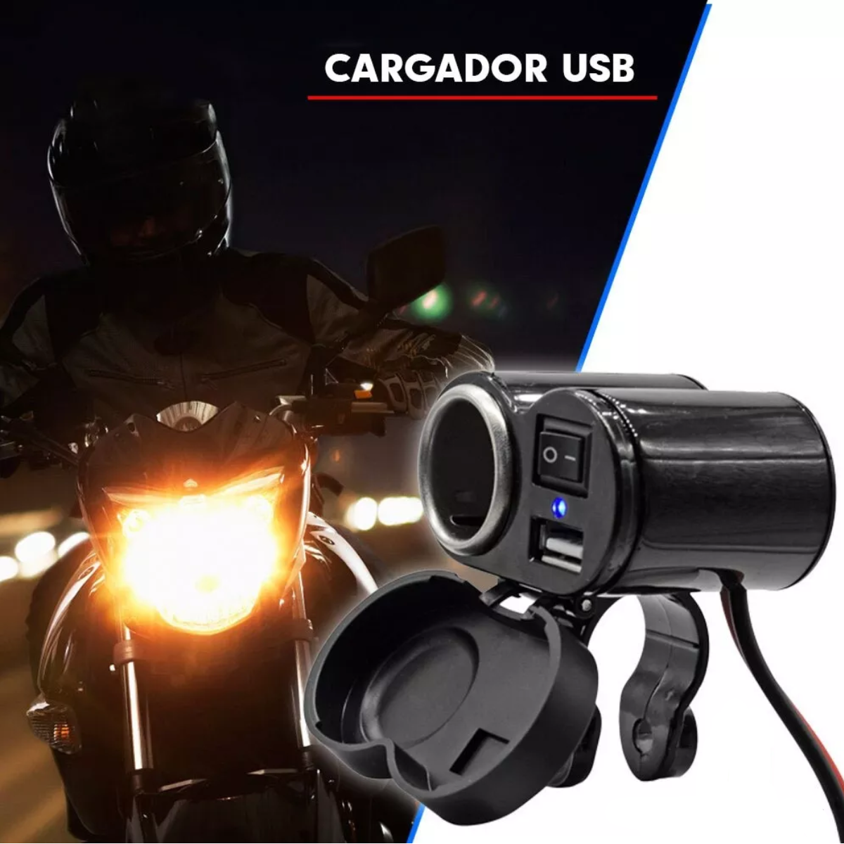 Cargador Base Usb Motocicleta Impermeable Viaje Celular Gps