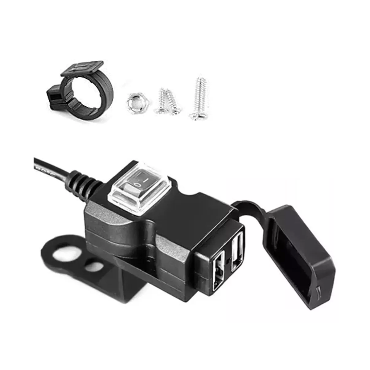 Cargador Doble Usb Para Motocicleta Celular Gps Carga Rápida