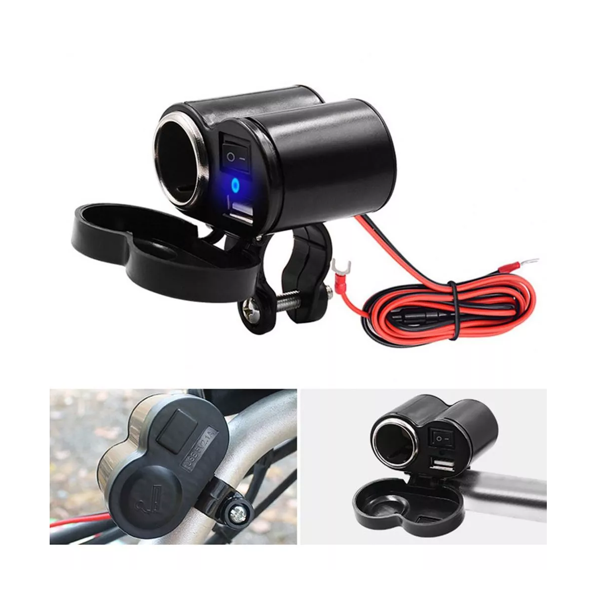 Cargador Base Usb Motocicleta Impermeable Viaje Celular Gps