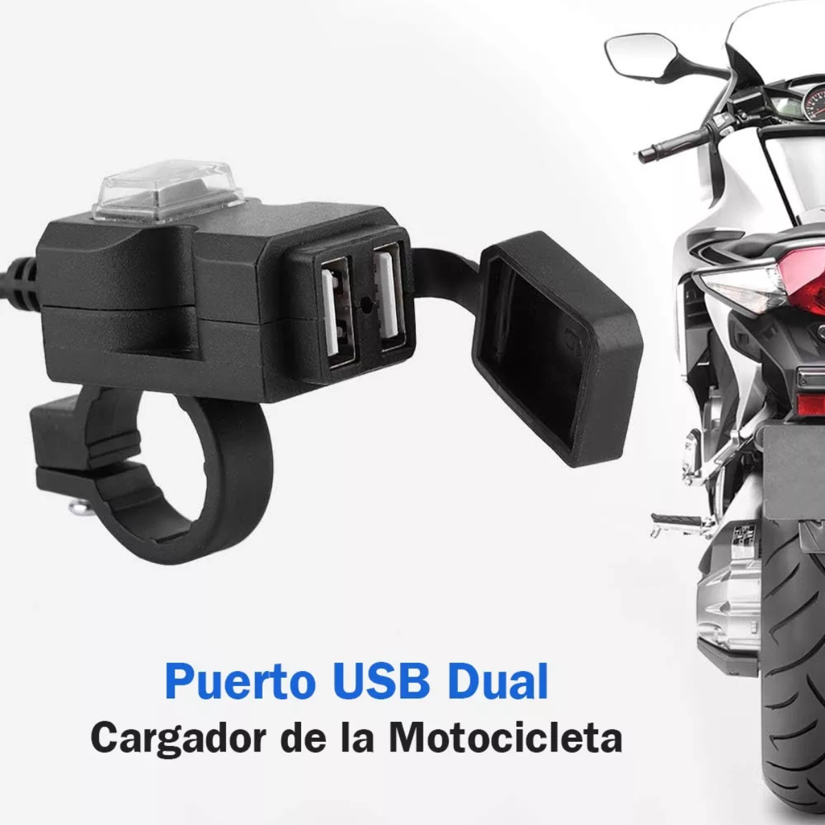 Cargador Doble Usb Para Motocicleta Celular Gps Carga Rápida