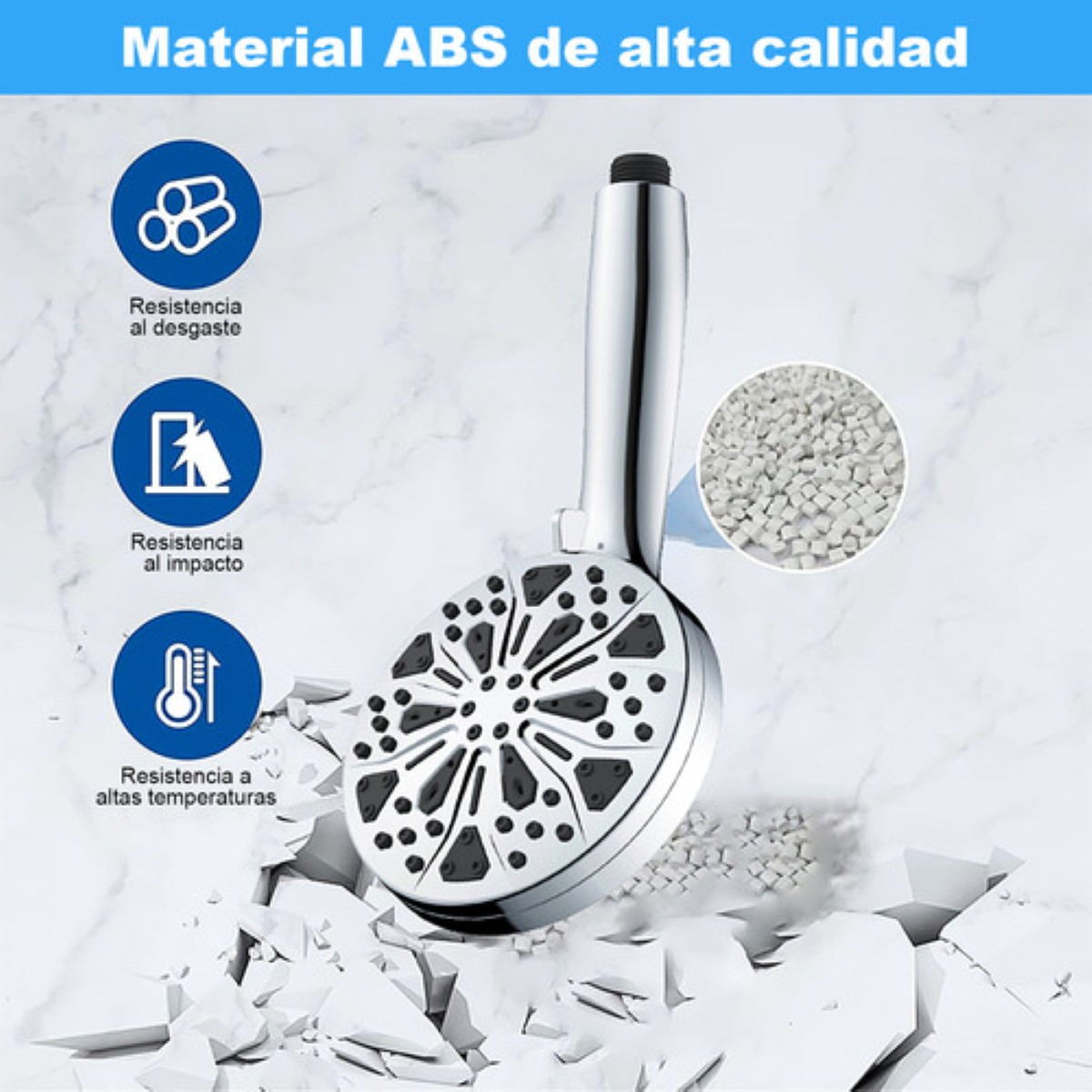 Regadera Con Filtro Y Manguera Ducha Magnética Con 2 Filtros PLATA