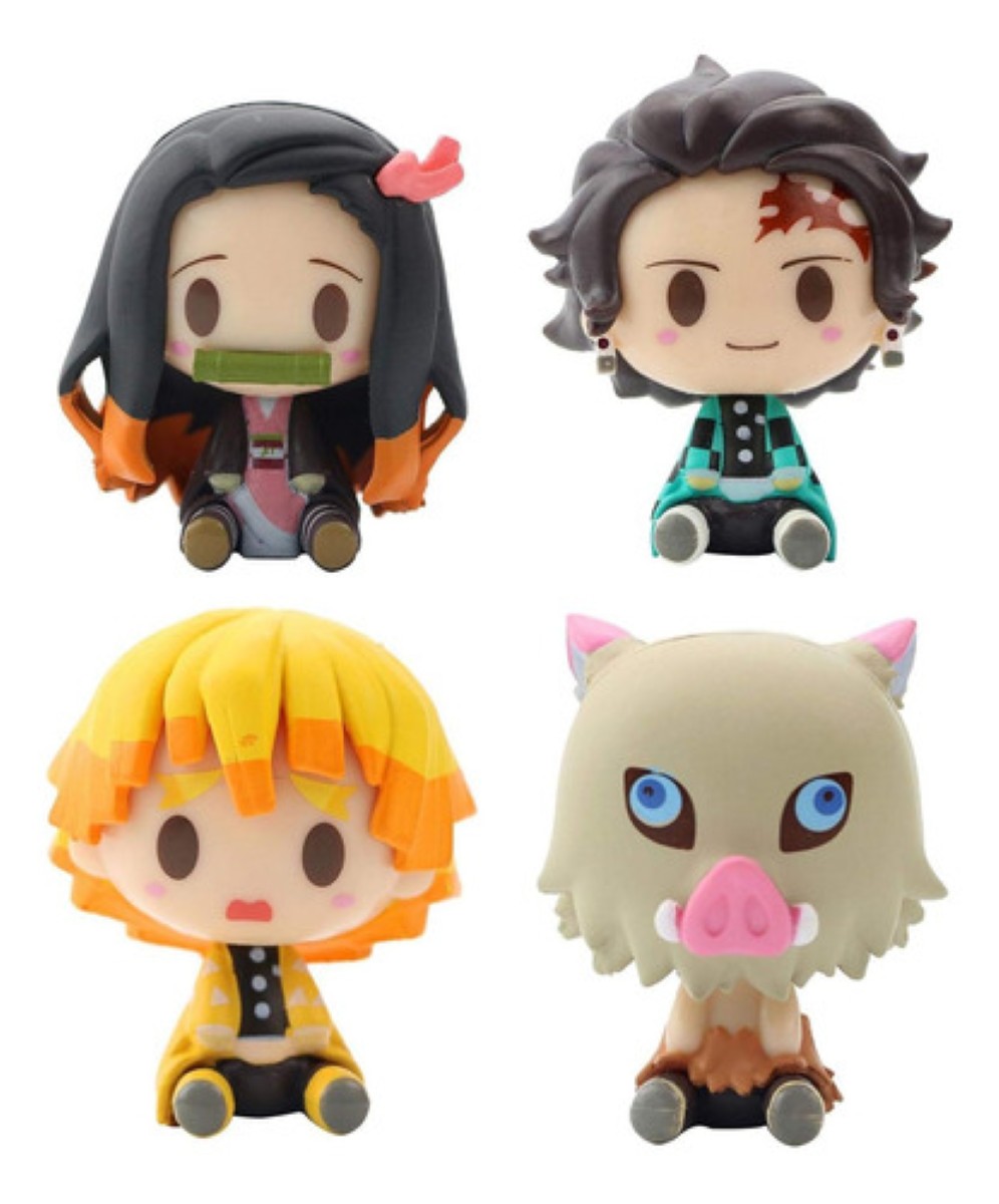 Set 4 Mini Figuras Demon Slayer Nezuko Tanjiro Anime Juguete