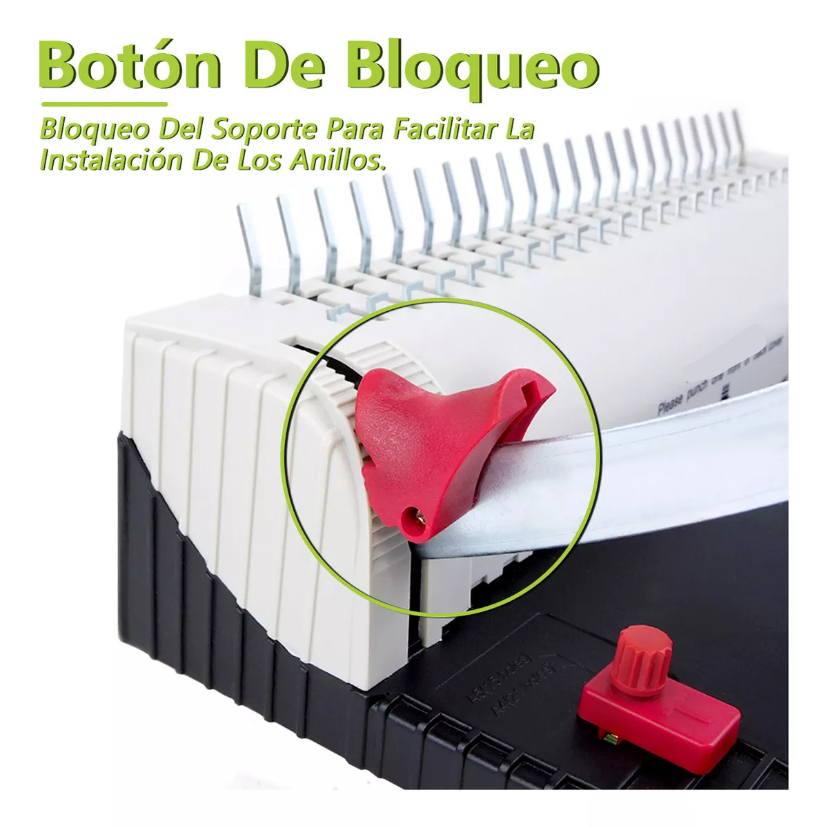 Engargoladora Con 100 Arillos Plástico Máquina Encuadernación Para A4 Y A5