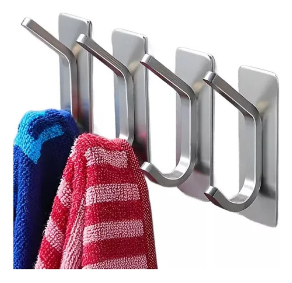 Ganchos Toalleros Adhesivos De Pared Para Toalla Baño Cocina PLATA