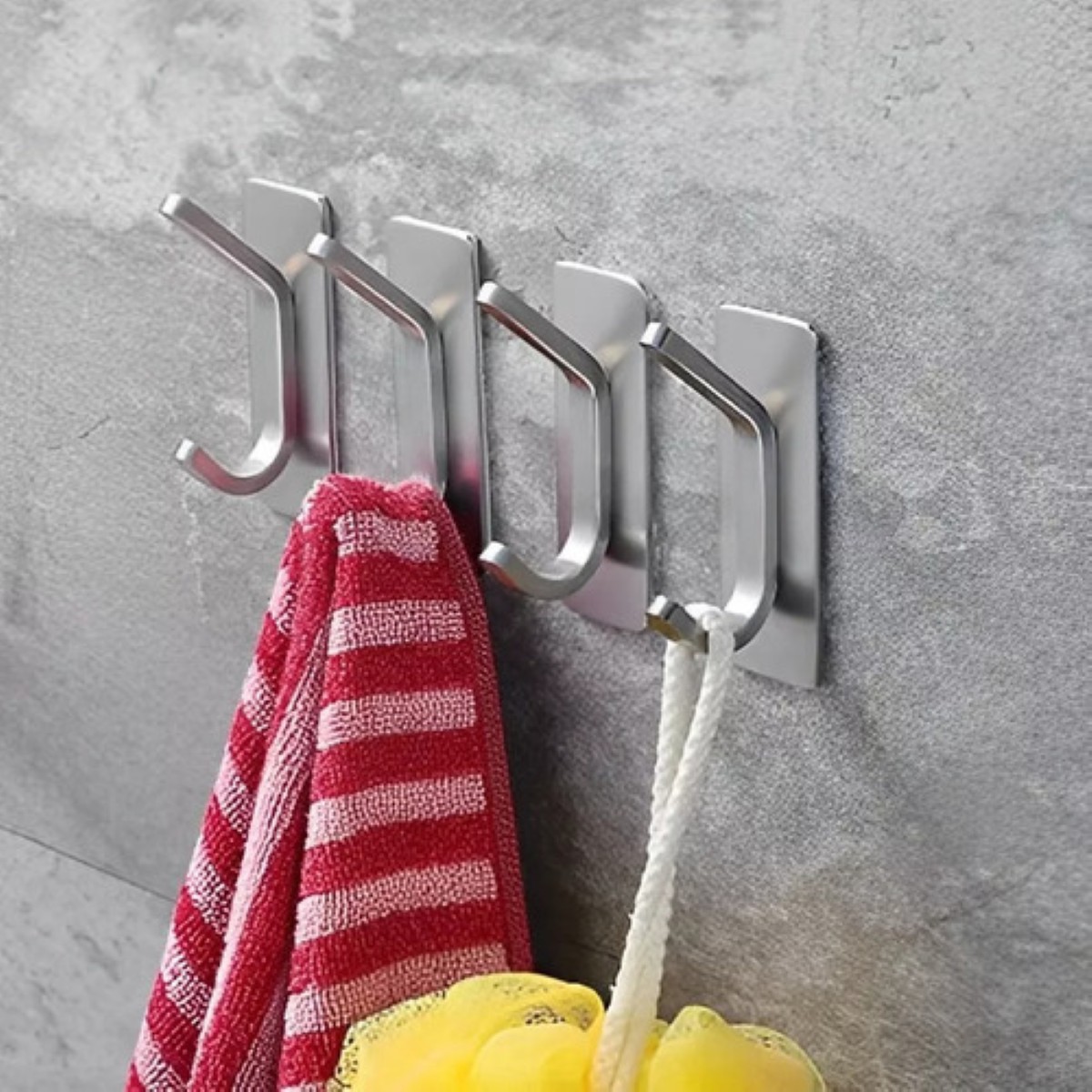 Ganchos Toalleros Adhesivos De Pared Para Toalla Baño Cocina PLATA