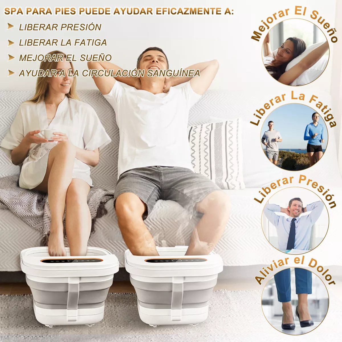Tina Para Pies Spa De Pedicura Masajeador Con Burbujas
