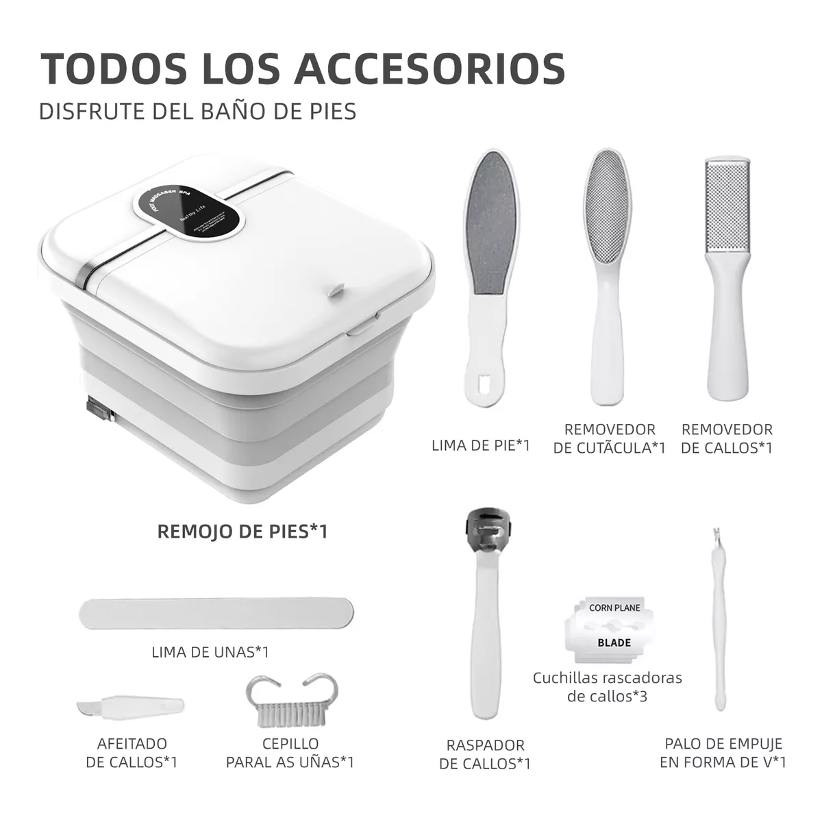 Tina Spa Para Masajeadora Pies Plegable Burbujas Calor