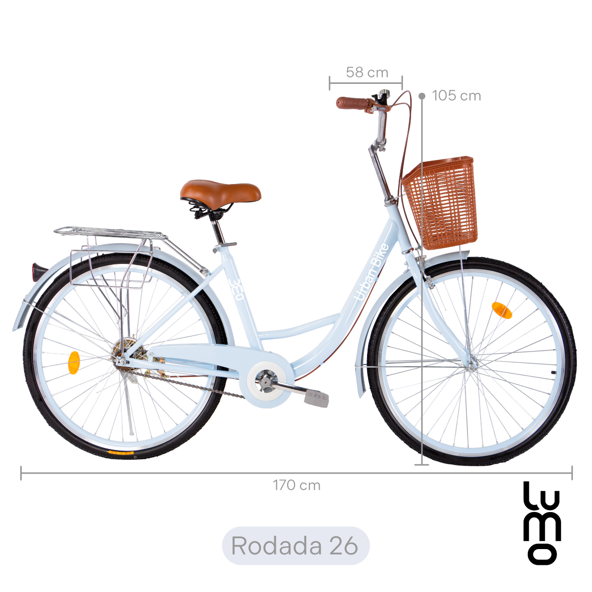 Bicicleta Urbana De Paseo R26 Doble Freno Vintage Canastilla