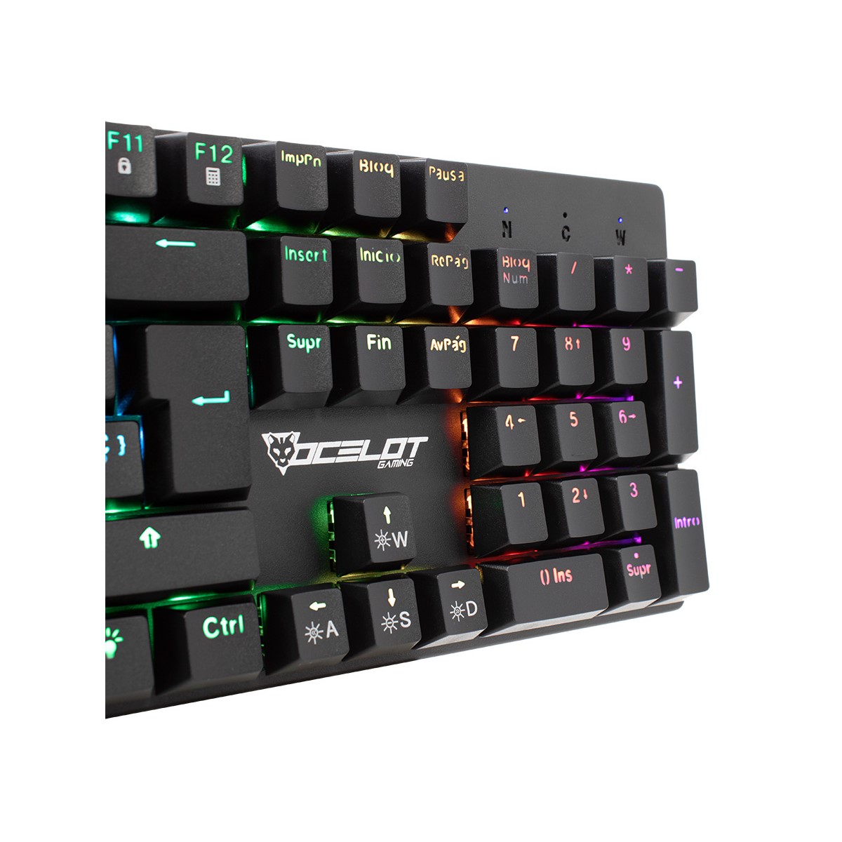 Teclado Gamer Ocelot Gaming OK-TKL2 RGB TKL, Teclado Mecánico, Switch Red, Alámbrico, Negro