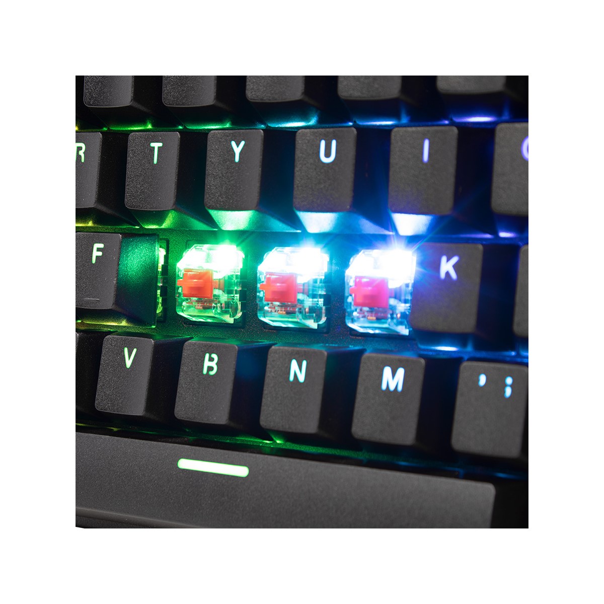 Teclado Gamer Ocelot Gaming OK-TKL2 RGB TKL, Teclado Mecánico, Switch Red, Alámbrico, Negro