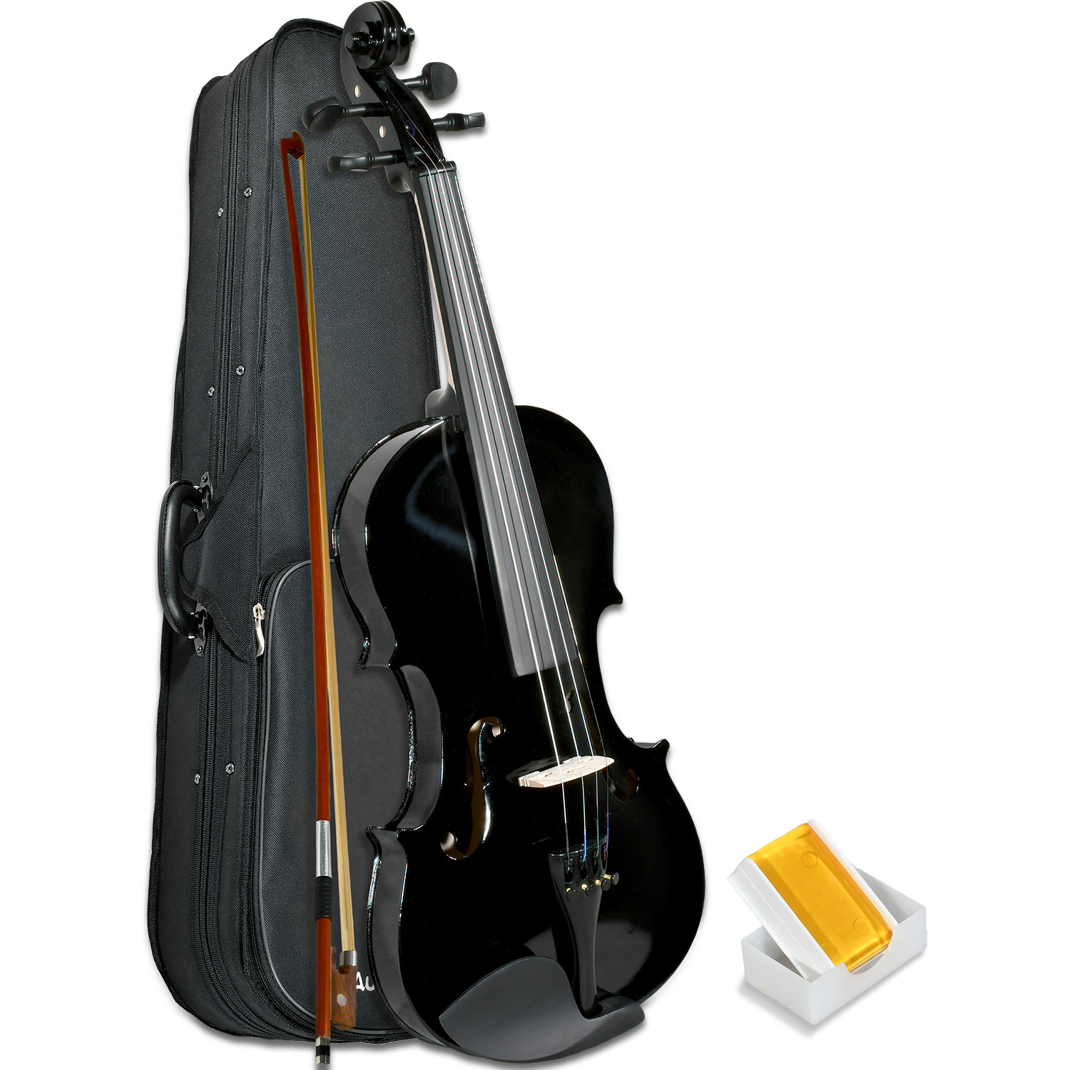 Violi­n Acustico 4/4 Profesional Madera Fina Negro Estudiante Musica