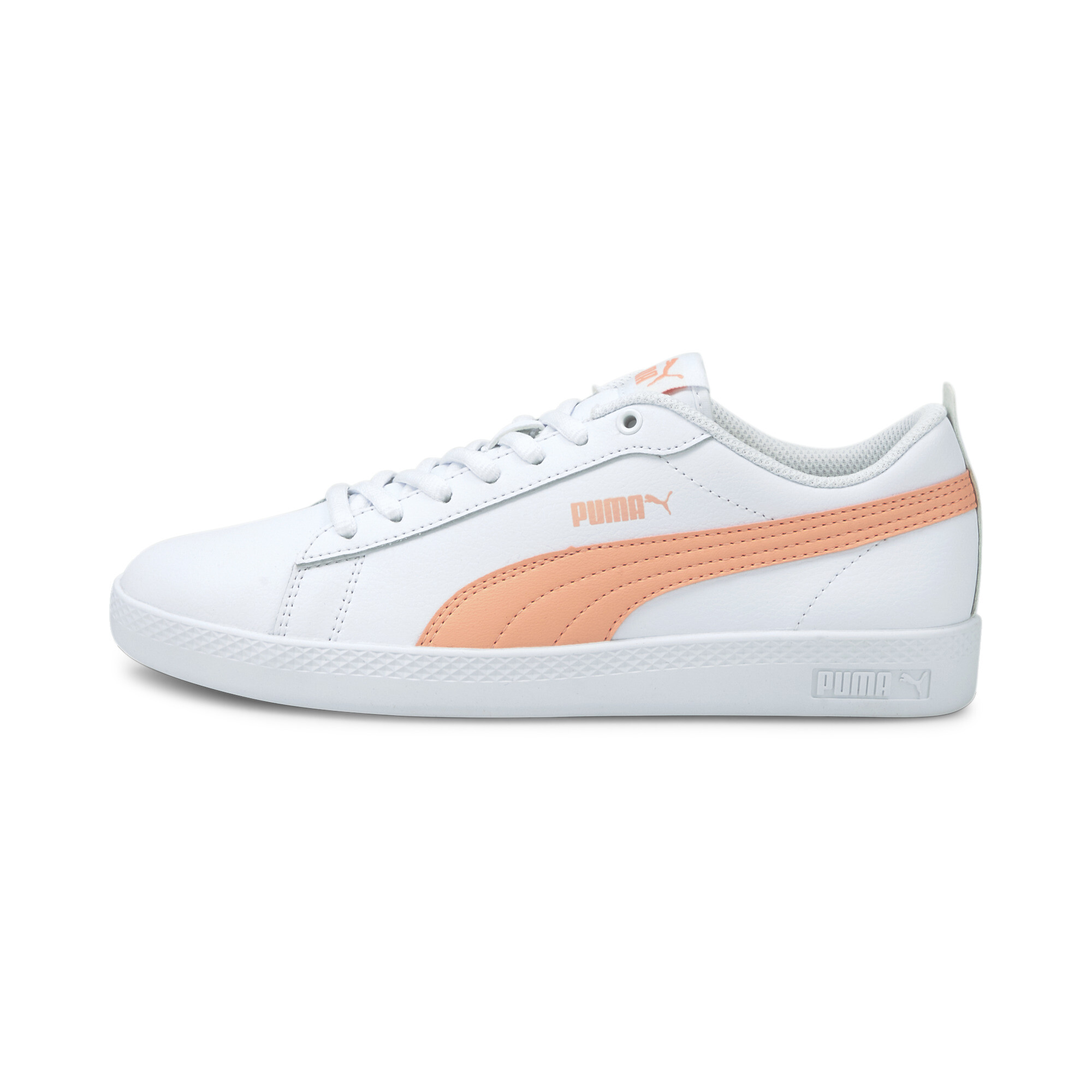 Tenis Puma Casual Smash V2 L Blanco-Coral/Mujer 365208 26.