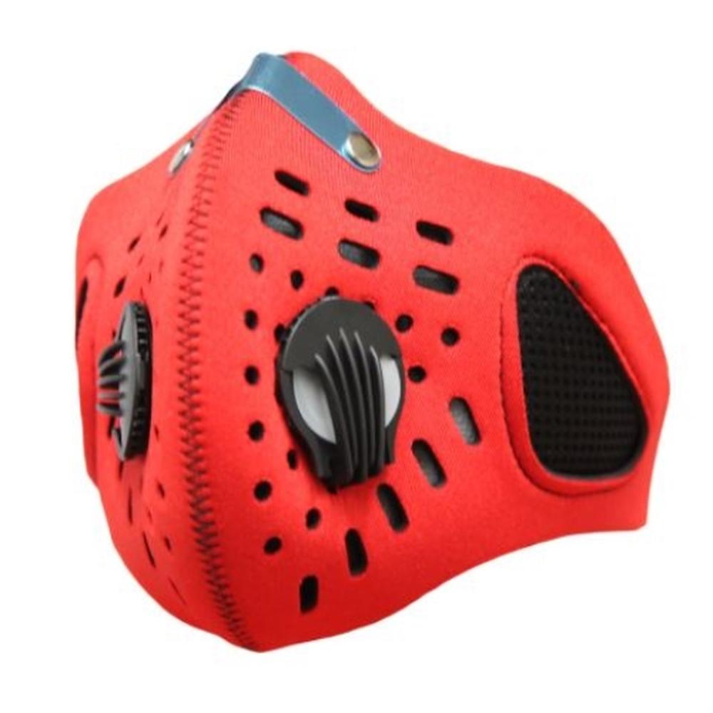 Cubrebocas Bicicleta Mascara Deportiva Neopreno Filtro Rojo