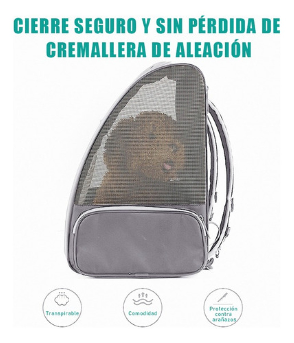 Mochila Transportadora Para Mascotas Para Gatos Y Perros gris